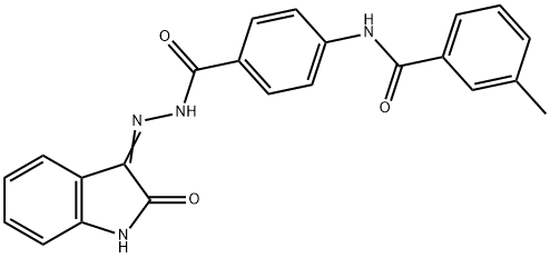 3-methyl-N-(4-{[2-(2-oxo-1,2-dihydro-3H-indol-3-ylidene)hydrazino]carbonyl}phenyl)benzamide Struktur