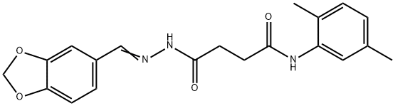 4-[2-(1,3-benzodioxol-5-ylmethylene)hydrazino]-N-(2,5-dimethylphenyl)-4-oxobutanamide Struktur