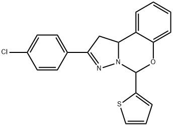 2-(4-chlorophenyl)-5-(2-thienyl)-1,10b-dihydropyrazolo[1,5-c][1,3]benzoxazine Struktur