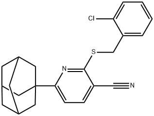 6-(1-adamantyl)-2-[(2-chlorobenzyl)sulfanyl]nicotinonitrile Struktur