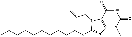 7-allyl-8-(decylsulfanyl)-3-methyl-3,7-dihydro-1H-purine-2,6-dione Struktur