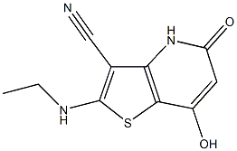 2-(ethylamino)-7-hydroxy-5-oxo-4,5-dihydrothieno[3,2-b]pyridine-3-carbonitrile Struktur