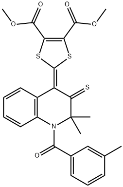 dimethyl 2-(2,2-dimethyl-1-(3-methylbenzoyl)-3-thioxo-2,3-dihydro-4(1H)-quinolinylidene)-1,3-dithiole-4,5-dicarboxylate Struktur