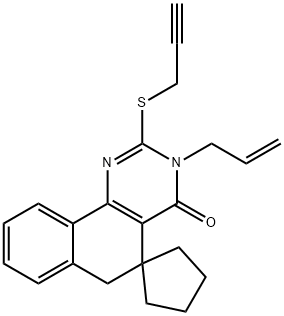 3-allyl-2-(2-propynylsulfanyl)-5,6-dihydrospiro(benzo[h]quinazoline-5,1'-cyclopentane)-4(3H)-one Struktur