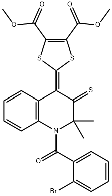 dimethyl 2-(1-(2-bromobenzoyl)-2,2-dimethyl-3-thioxo-2,3-dihydro-4(1H)-quinolinylidene)-1,3-dithiole-4,5-dicarboxylate Struktur