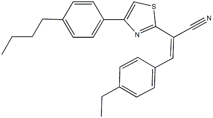 2-[4-(4-butylphenyl)-1,3-thiazol-2-yl]-3-(4-ethylphenyl)acrylonitrile Struktur