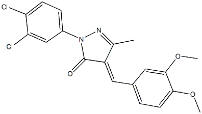 2-(3,4-dichlorophenyl)-4-(3,4-dimethoxybenzylidene)-5-methyl-2,4-dihydro-3H-pyrazol-3-one Struktur