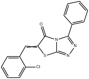 6-(2-chlorobenzylidene)-3-phenyl[1,3]thiazolo[2,3-c][1,2,4]triazol-5(6H)-one Struktur