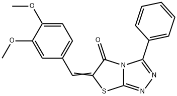 6-(3,4-dimethoxybenzylidene)-3-phenyl[1,3]thiazolo[2,3-c][1,2,4]triazol-5(6H)-one Struktur