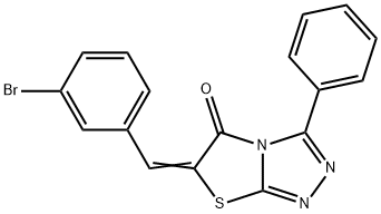 6-(3-bromobenzylidene)-3-phenyl[1,3]thiazolo[2,3-c][1,2,4]triazol-5(6H)-one Struktur