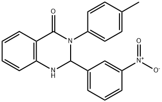 2-{3-nitrophenyl}-3-(4-methylphenyl)-2,3-dihydro-4(1H)-quinazolinone Struktur