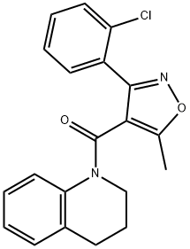 1-{[3-(2-chlorophenyl)-5-methyl-4-isoxazolyl]carbonyl}-1,2,3,4-tetrahydroquinoline Struktur