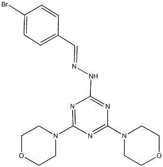 4-bromobenzaldehyde [4,6-di(4-morpholinyl)-1,3,5-triazin-2-yl]hydrazone Struktur