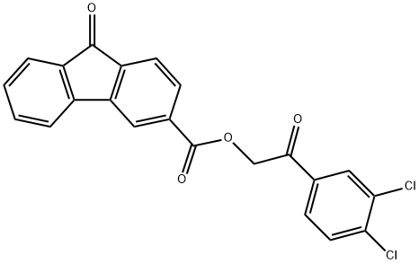 2-(3,4-dichlorophenyl)-2-oxoethyl 9-oxo-9H-fluorene-3-carboxylate Struktur