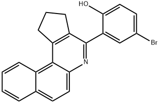 4-bromo-2-(2,3-dihydro-1H-benzo[f]cyclopenta[c]quinolin-4-yl)phenol Struktur