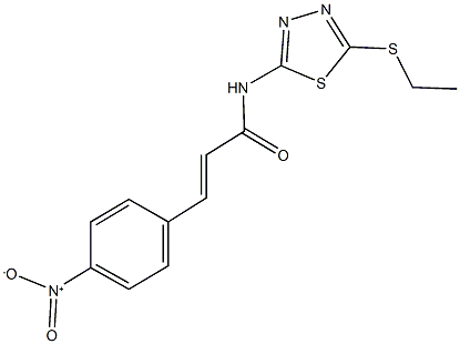 N-[5-(ethylsulfanyl)-1,3,4-thiadiazol-2-yl]-3-{4-nitrophenyl}acrylamide Struktur