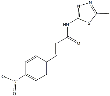 3-{4-nitrophenyl}-N-(5-methyl-1,3,4-thiadiazol-2-yl)acrylamide Struktur