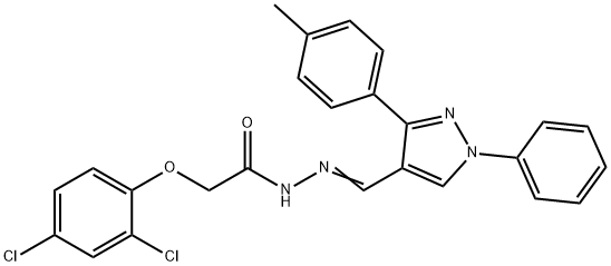 2-(2,4-dichlorophenoxy)-N'-{[3-(4-methylphenyl)-1-phenyl-1H-pyrazol-4-yl]methylene}acetohydrazide Struktur