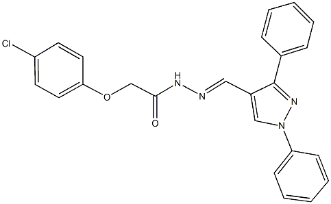 2-(4-chlorophenoxy)-N'-[(1,3-diphenyl-1H-pyrazol-4-yl)methylene]acetohydrazide Struktur