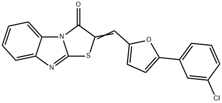 2-{[5-(3-chlorophenyl)-2-furyl]methylene}[1,3]thiazolo[3,2-a]benzimidazol-3(2H)-one Struktur