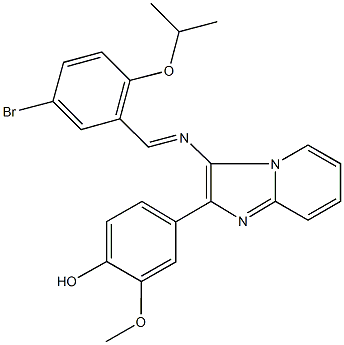 4-{3-[(5-bromo-2-isopropoxybenzylidene)amino]imidazo[1,2-a]pyridin-2-yl}-2-methoxyphenol Struktur