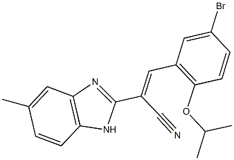 3-(5-bromo-2-isopropoxyphenyl)-2-(5-methyl-1H-benzimidazol-2-yl)acrylonitrile Struktur