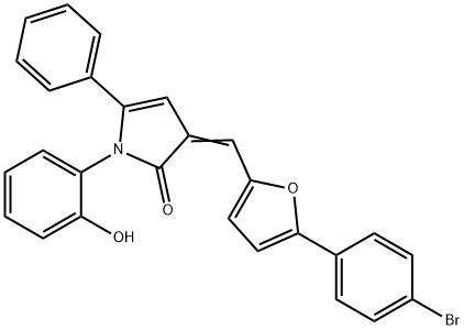 3-{[5-(4-bromophenyl)-2-furyl]methylene}-1-(2-hydroxyphenyl)-5-phenyl-1,3-dihydro-2H-pyrrol-2-one Struktur