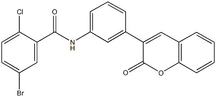 5-bromo-2-chloro-N-[3-(2-oxo-2H-chromen-3-yl)phenyl]benzamide Struktur