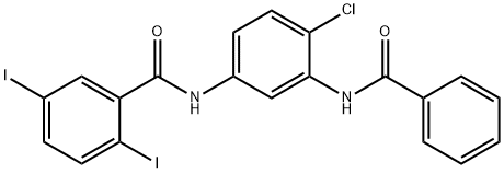 N-[3-(benzoylamino)-4-chlorophenyl]-2,5-diiodobenzamide Struktur