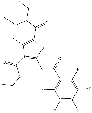 ethyl 5-[(diethylamino)carbonyl]-4-methyl-2-[(2,3,4,5,6-pentafluorobenzoyl)amino]-3-thiophenecarboxylate Struktur