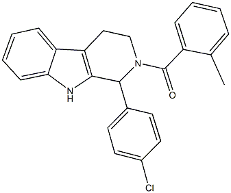 1-(4-chlorophenyl)-2-(2-methylbenzoyl)-2,3,4,9-tetrahydro-1H-beta-carboline Struktur