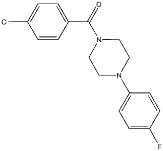 1-(4-chlorobenzoyl)-4-(4-fluorophenyl)piperazine Struktur