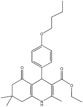 ethyl 4-(4-butoxyphenyl)-2,7,7-trimethyl-5-oxo-1,4,5,6,7,8-hexahydroquinoline-3-carboxylate Struktur