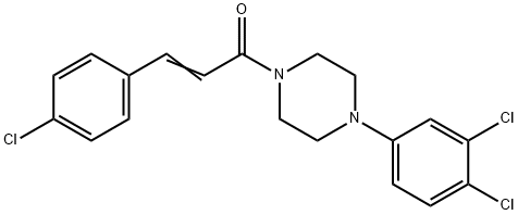 1-[3-(4-chlorophenyl)acryloyl]-4-(3,4-dichlorophenyl)piperazine Struktur