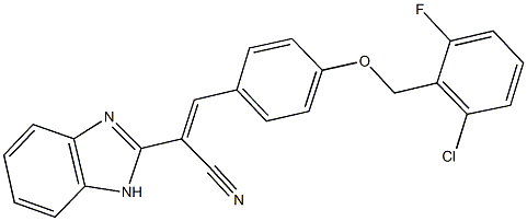 2-(1H-benzimidazol-2-yl)-3-{4-[(2-chloro-6-fluorobenzyl)oxy]phenyl}acrylonitrile Struktur