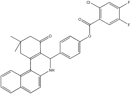 4-(2,2-dimethyl-4-oxo-1,2,3,4,5,6-hexahydrobenzo[a]phenanthridin-5-yl)phenyl 2-chloro-4,5-difluorobenzoate Struktur