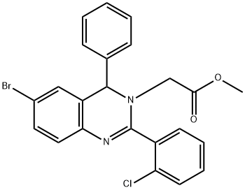 methyl (6-bromo-2-(2-chlorophenyl)-4-phenylquinazolin-3(4H)-yl)acetate Struktur