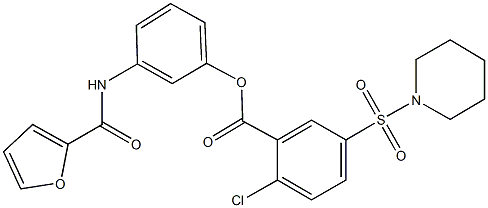 3-(2-furoylamino)phenyl 2-chloro-5-(1-piperidinylsulfonyl)benzoate Struktur