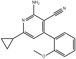 2-amino-6-cyclopropyl-4-(2-methoxyphenyl)nicotinonitrile Struktur