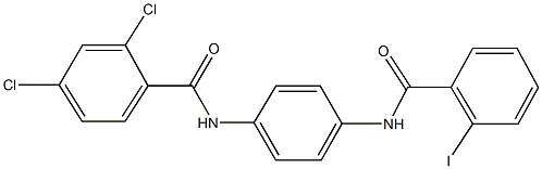 2,4-dichloro-N-{4-[(2-iodobenzoyl)amino]phenyl}benzamide Struktur