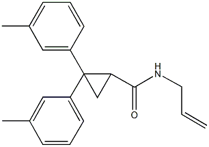 N-allyl-2,2-bis(3-methylphenyl)cyclopropanecarboxamide Struktur