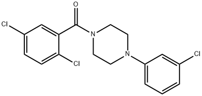 1-(3-chlorophenyl)-4-(2,5-dichlorobenzoyl)piperazine Struktur