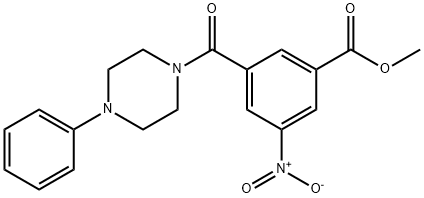 methyl 3-nitro-5-[(4-phenyl-1-piperazinyl)carbonyl]benzoate Struktur