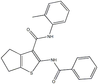 2-(benzoylamino)-N-(2-methylphenyl)-5,6-dihydro-4H-cyclopenta[b]thiophene-3-carboxamide Struktur