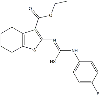 N'-[3-(ethoxycarbonyl)-4,5,6,7-tetrahydro-1-benzothien-2-yl]-N-(4-fluorophenyl)carbamimidothioic acid Struktur