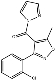 3-(2-chlorophenyl)-5-methyl-4-(1H-pyrazol-1-ylcarbonyl)isoxazole Struktur