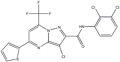 3-chloro-N-(2,3-dichlorophenyl)-5-(2-thienyl)-7-(trifluoromethyl)pyrazolo[1,5-a]pyrimidine-2-carboxamide Struktur