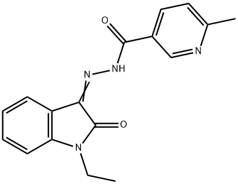 N'-(1-ethyl-2-oxo-1,2-dihydro-3H-indol-3-ylidene)-6-methylnicotinohydrazide Struktur