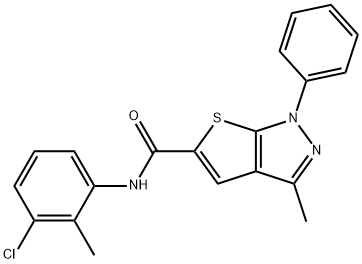 N-(3-chloro-2-methylphenyl)-3-methyl-1-phenyl-1H-thieno[2,3-c]pyrazole-5-carboxamide Struktur