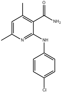 2-(4-chloroanilino)-4,6-dimethylnicotinamide Struktur